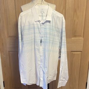 Calvin Klein Men's Shirt with Subtle Blue Stripes